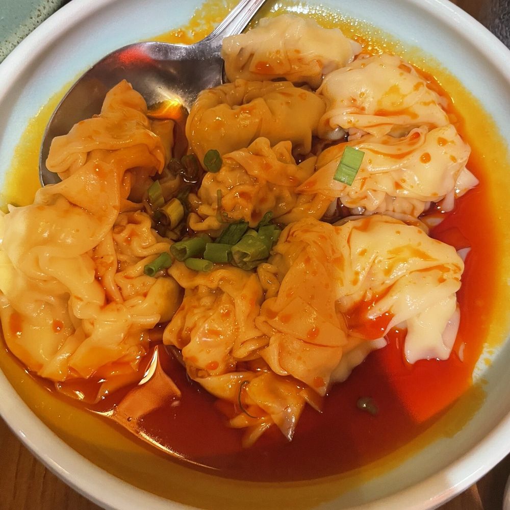 Five Spices House - Boston - Sichuan Wonton with Red Chili Sauce - Szechuan Near Me - Boston, Massachusetts Five Spices House - Boston - Sichuan Wonton with Red Chili Sauce - Szechuan Near Me - Boston, Massachusetts