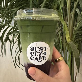 Just Cuz Cafe - Blueberry matcha - Cafes Near Me - Lacey, Washington Just Cuz Cafe - Blueberry matcha - Cafes Near Me - Lacey, Washington