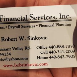 Rws Financial Services - The owners business card. He has been doing my taxes for quite a few years, he is accurate, friendly and professional.