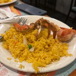 New China Buffet - Fried Rice, Fired crab leg and shrimp