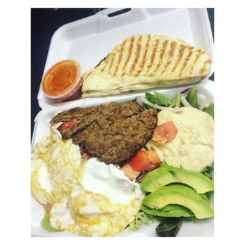 Tasty Picks - Mesclun salad with cucumbers, onions and tomatoes, fried eggs, avocado, veggie patty, hummus and grilled pita. #breakfastplatter - Juice Bars & Smoothies Near Me - Bronx, New York Tasty Picks - Mesclun salad with cucumbers, onions and tomatoes, fried eggs, avocado, veggie patty, hummus and grilled pita. #breakfastplatter - Juice Bars & Smoothies Near Me - Bronx, New York