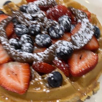 Yonkers Diner - Belgian waffle with Fresh Strawberries, blueberry's , and Nutella. - Diners Near Me - Yonkers, New York Yonkers Diner - Belgian waffle with Fresh Strawberries, blueberry's , and Nutella. - Diners Near Me - Yonkers, New York