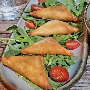 Mazaj Atlanta - Sambousa..filled with herbed cheese - Salad Near Me - Duluth, Georgia Mazaj Atlanta - Sambousa..filled with herbed cheese - Salad Near Me - Duluth, Georgia