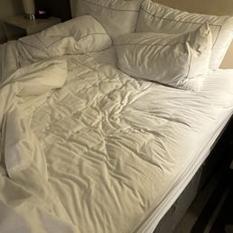 Mattress cratered 2-3 inches. Not cool.