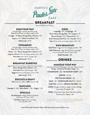 Menu photo 1 Korth's Pirates Lair Cafe Isleton, CA Menu photo 1 Korth's Pirates Lair Cafe Isleton, CA