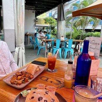 Hook'd USVI - Breakfast burrito, blueberry pancakes and bloody mary - New American Near Me - Red Hook, Virgin Islands