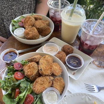 Uncle Bobo's - Fried zucchini and fried eggplant bowls , of course w cherry lime soda on side - Barbeque Near Me - Kaaawa, Hawaii Uncle Bobo's - Fried zucchini and fried eggplant bowls , of course w cherry lime soda on side - Barbeque Near Me - Kaaawa, Hawaii