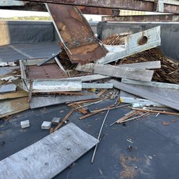 Trash left on the roof Trash left on the roof