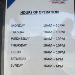 La Verne Medical Urgent Care - Hours