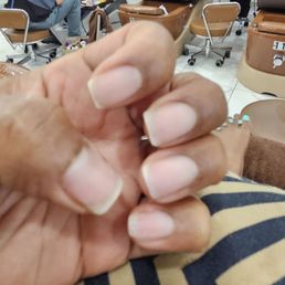 Meticulously clean cuticles + gel Meticulously clean cuticles + gel
