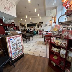 The Pasta Factory - Dining room and host stand. Small shopping area where you can purchase small items
