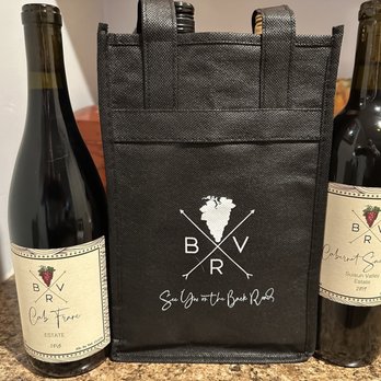 BackRoad Vines - two bottles of wine and a tote bag - Wine Tasting Room Near Me - Fairfield, California