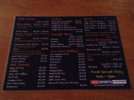 Menu photo 1 JJs Sports Lounge Calvià, PM