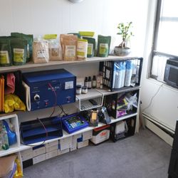 Saul Marcus, ND - Some powdered herbs, Office equipment.