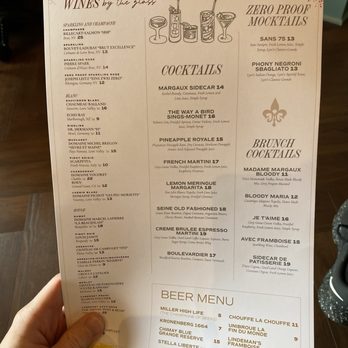 Margaux Brasserie - Drink menu - French Near Me - Brookfield, Wisconsin