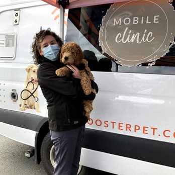 BoosterPet - Holly, LVT, with a patient outside the van! - Veterinarians Near Me - Renton, Washington BoosterPet - Holly, LVT, with a patient outside the van! - Veterinarians Near Me - Renton, Washington