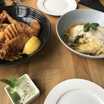 Alpha Street Kitchen & Bar - Line caught fish and chips and smoked potato ravioli - New Zealand Near Me - Cambridge, WKO Alpha Street Kitchen & Bar - Line caught fish and chips and smoked potato ravioli - New Zealand Near Me - Cambridge, WKO