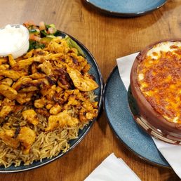 Chicken Shawarma Plate and Macarona Bechemal Chicken Shawarma Plate and Macarona Bechemal