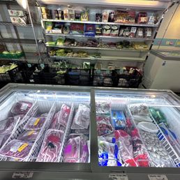 Variety meats and seafoods available.