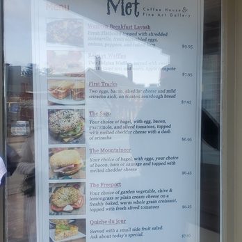 The Met of Freeport - Breakfast Sandwich Menu from outside - Breakfast & Brunch Near Me - Freeport, Maine The Met of Freeport - Breakfast Sandwich Menu from outside - Breakfast & Brunch Near Me - Freeport, Maine
