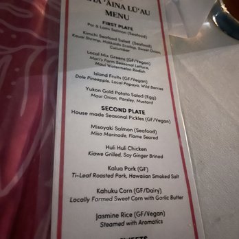 Aha’aina Luau - The menu - Performing Arts Near Me - Honolulu, Hawaii