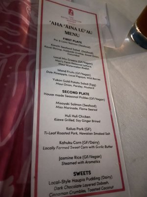 Menu photo 2 Aha’aina Luau Honolulu, HI