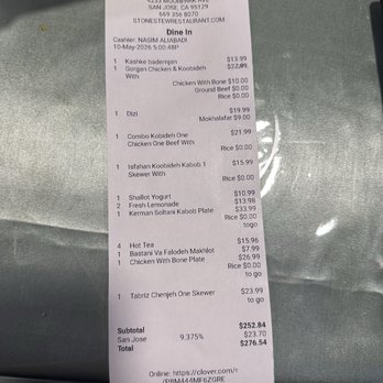 Stone Stew Grill and Bar - Ask for your receipt, to see all the hidden fees. - Persian/Iranian Near Me - San Jose, California Stone Stew Grill and Bar - Ask for your receipt, to see all the hidden fees. - Persian/Iranian Near Me - San Jose, California