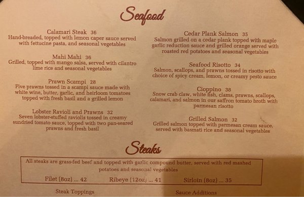 Menu photo 1 Toscana's Ristorante Turlock, CA Menu photo 1 Toscana's Ristorante Turlock, CA