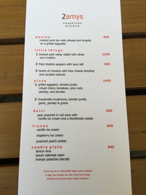 Menu photo 7 2 Amys Neapolitan Pizzeria Washington, DC, DC