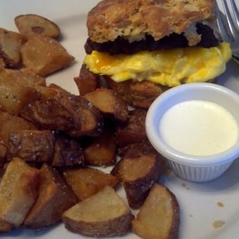 Half & Half - Breakfast plate sausage biscuit with delicious breakfast potatoes and aioli - Breakfast & Brunch Near Me - St. Louis, Missouri Half & Half - Breakfast plate sausage biscuit with delicious breakfast potatoes and aioli - Breakfast & Brunch Near Me - St. Louis, Missouri