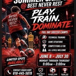 Best Never Rest Soccer - Visit our website for Soccer Summer Camp schedules and tuition. www.BestNeverRest.Org