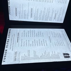 Fusion Ultra Lounge - First time here , nice menu !