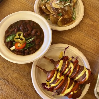 Vic & Al's - Corn dog, red beans and potatoes - Cajun/Creole Near Me - Austin, Texas