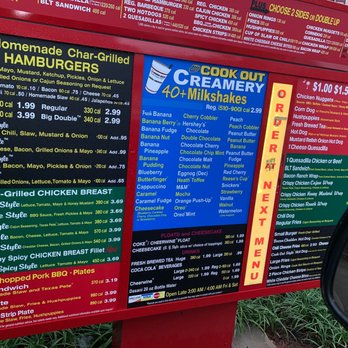 Cook Out - Outside menu - Burgers Near Me - Lithonia, Georgia Cook Out - Outside menu - Burgers Near Me - Lithonia, Georgia
