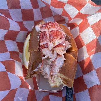 Footbridge Lobster - The Footbridge Lobster roll had full lobster tails in the with huge chunks of lobster meat... incredibly delicious!!!! - Seafood Near Me - Ogunquit, Maine