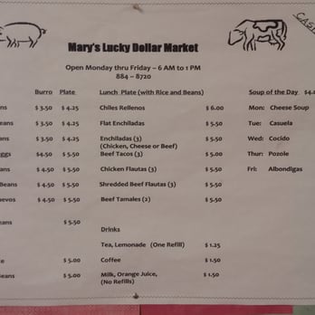 Mary's Market - The menu... different caldo every day of the week! - Meat Shops Near Me - Tucson, Arizona Mary's Market - The menu... different caldo every day of the week! - Meat Shops Near Me - Tucson, Arizona