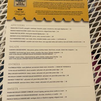 Tea Room - Menu - Tea Rooms Near Me - Mackinac Island, Michigan Tea Room - Menu - Tea Rooms Near Me - Mackinac Island, Michigan