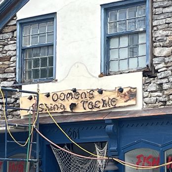 Oomen's Fishing Tackle - Sign above door, and look at all that work they're doing!! - Hunting & Fishing Supplies Near Me - Prescott, Ontario Oomen's Fishing Tackle - Sign above door, and look at all that work they're doing!! - Hunting & Fishing Supplies Near Me - Prescott, Ontario