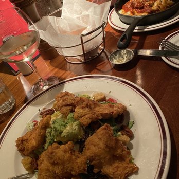 Ozzie's Good Eats - Charleston Salad with fried buttermilk chicken and crazy lasagna. - American Near Me - Fairfax, Virginia Ozzie's Good Eats - Charleston Salad with fried buttermilk chicken and crazy lasagna. - American Near Me - Fairfax, Virginia