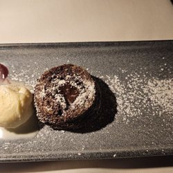 Tosca Restaurant - Chocolate souffle with vanilla gelato