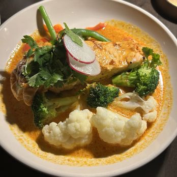September In Bangkok - grilled faroe salmon (with coconut curry!) - Thai Near Me - New Haven, Connecticut September In Bangkok - grilled faroe salmon (with coconut curry!) - Thai Near Me - New Haven, Connecticut