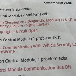 Ready Ride Motors - This is the diagnostic report showing there is an active, existing problem with the transmission module.