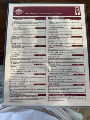 Menu photo 1 Great Basin Brewing Co. - Carson City Carson City, NV Menu photo 1 Great Basin Brewing Co. - Carson City Carson City, NV