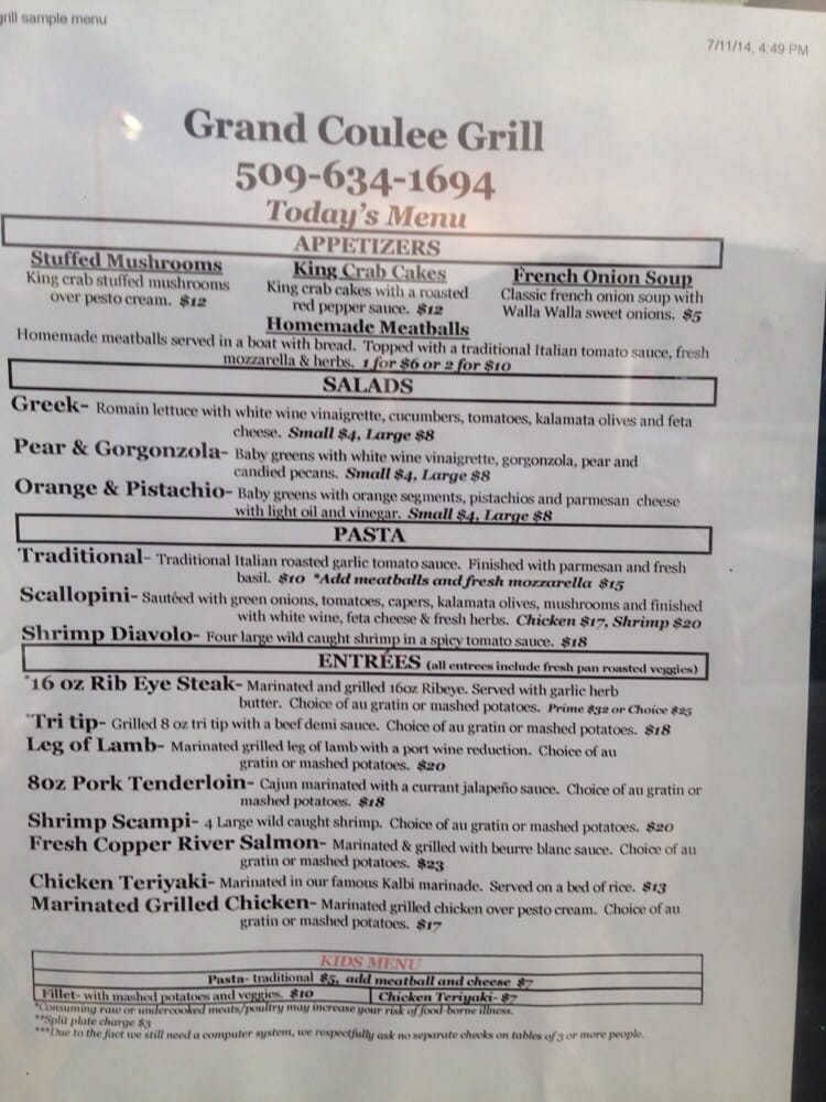 THE GRAND COULEE GRILL Updated September 2024 415 Midway Ave, Grand