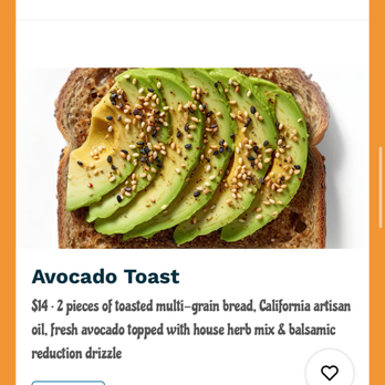 Java Surf Cafe & Espresso Bar - This is the avocado toast as described and pictured on their website menu - Breakfast & Brunch Near Me - Virginia Beach, Virginia
