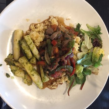Cahill Bistro - Beef Saltado with rice, fried yucca and salad. - Latin American Near Me - Edina, Minnesota