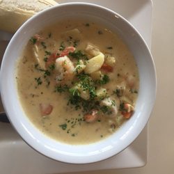 Beachfront Bicheno - Yummy seafood chowder.