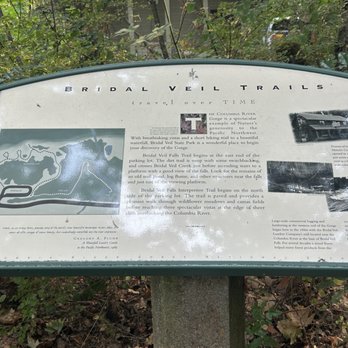 Bridal Veil Falls - The entrance information board. - Hiking Near Me - Corbett, Oregon