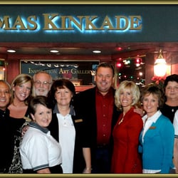 Thomas Kinkade's Inspiration Art Gallery - Gallery Owners Tommy and Tammy Ashker with Thomas and Nannette Kinkade and staff