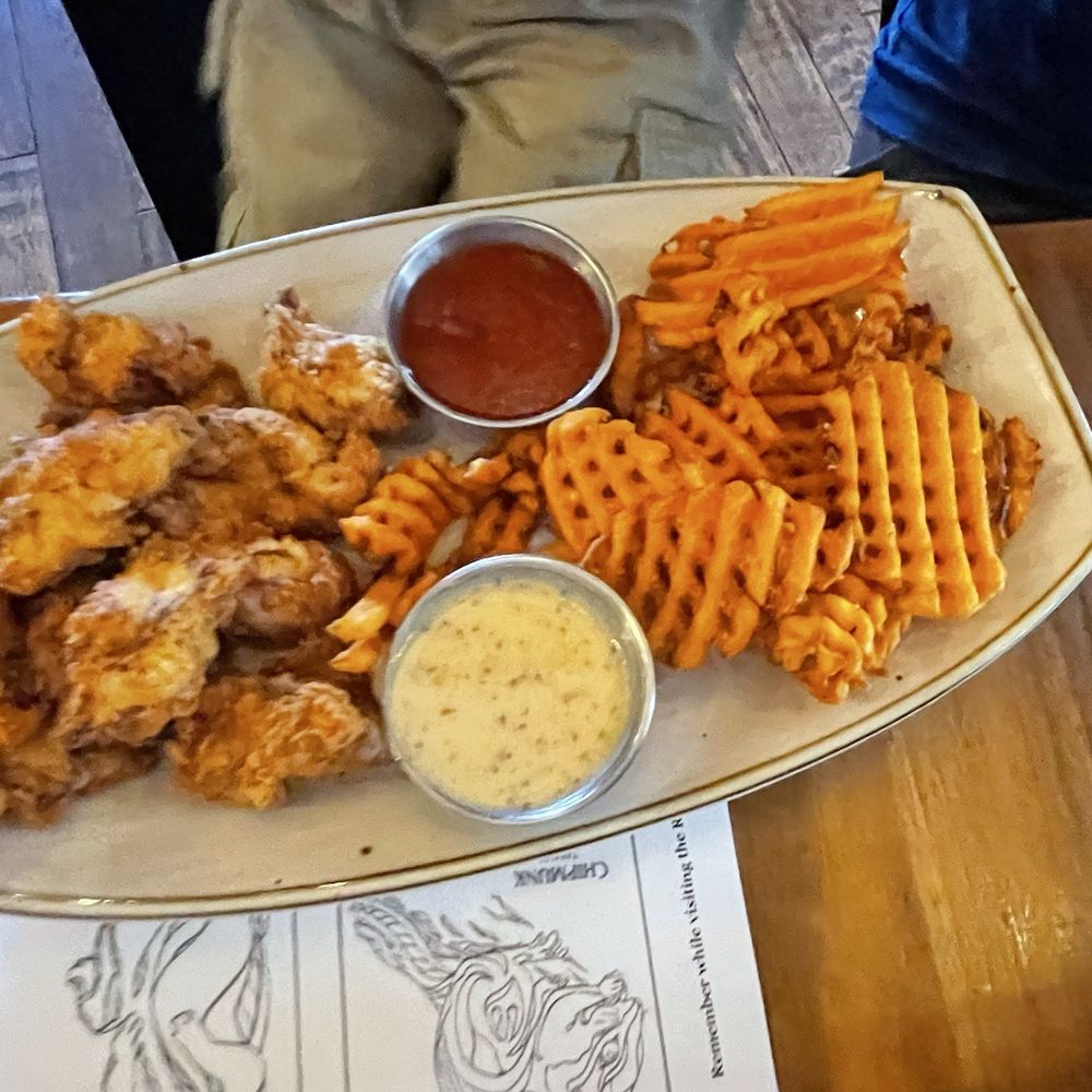 Bird & Jim - Kids chicken nuggets with sweet potato fries as a side - New American Near Me - Estes Park, Colorado Bird & Jim - Kids chicken nuggets with sweet potato fries as a side - New American Near Me - Estes Park, Colorado
